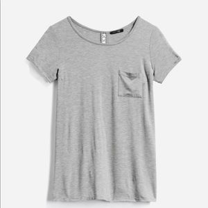 Comfy grey tshirt from paper moon / stitch fix front pocket w unique back detail